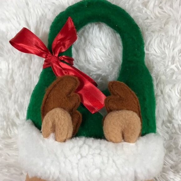 Santa's Workshop Plush Stuffed Christmas Reindeer Door Knob Hanger - Picture 3 of 9